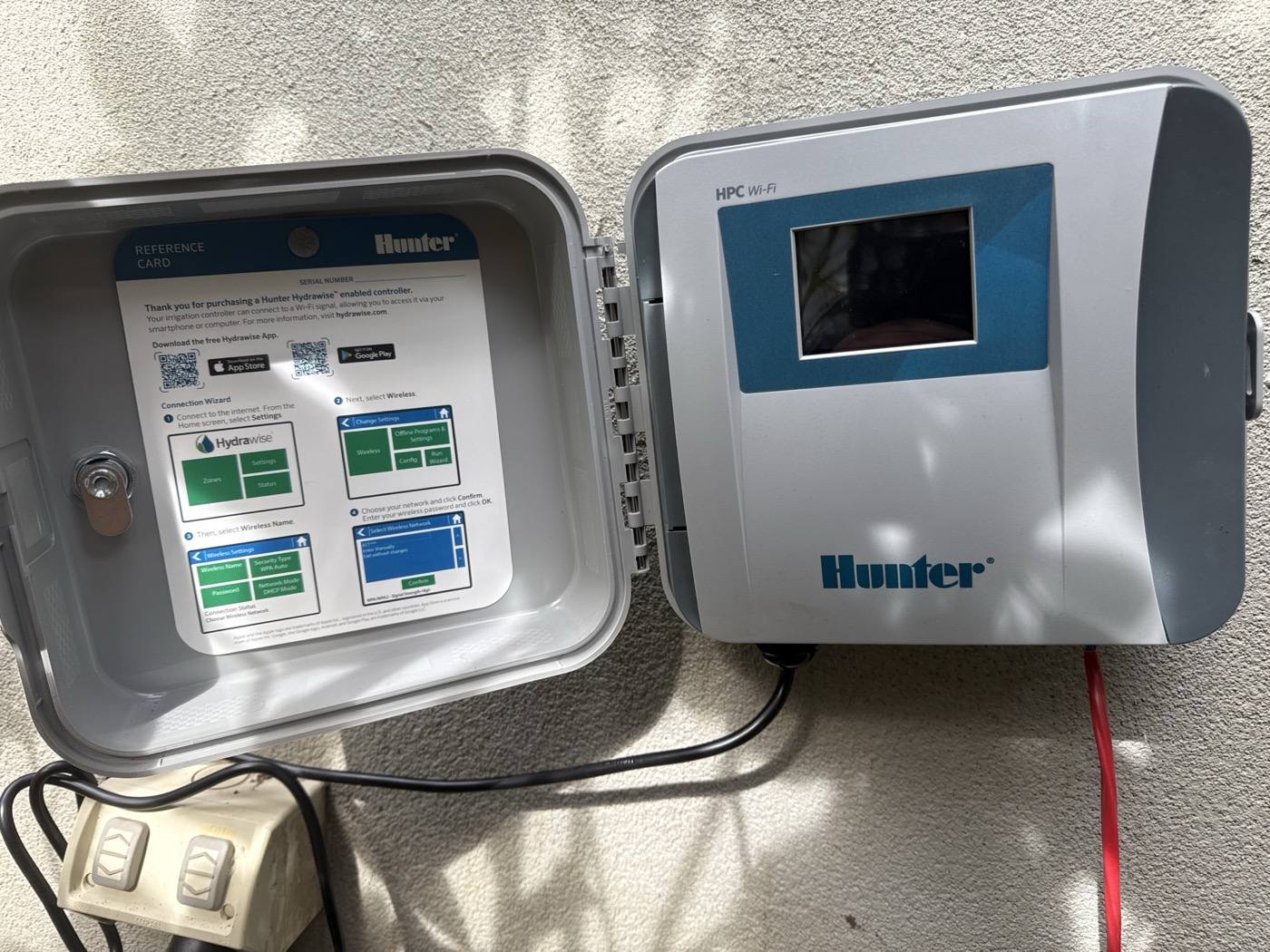 A Hunter HPC wifi controller installed on a wall
